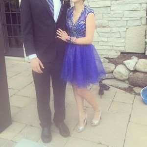 Beautiful studded royal blue homecoming dress #hoco